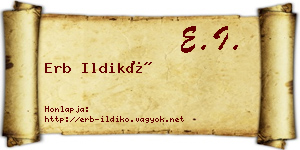 Erb Ildikó névjegykártya